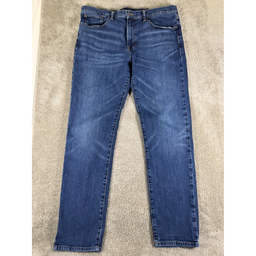 Lucky Brand 121 Slim Jeans Mens 36x32 Blue Denim Medium Wash Handcrafted 2570